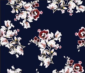 原创手绘花卉无缝连接数码印花