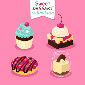 矢量甜点集合海报图