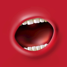 创意立体质感矢量嘴巴