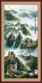 油画长城