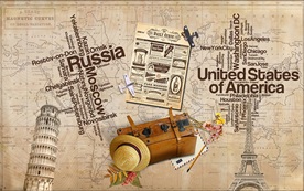 欧式复古英文装饰画背景墙