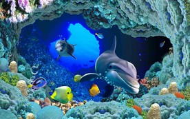 大型高清3D海底世界墙绘背景