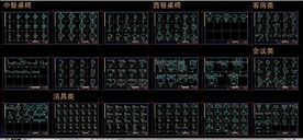 中、西餐桌 客房 洁具 会议图