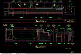浴缸cad横剖纵剖面图