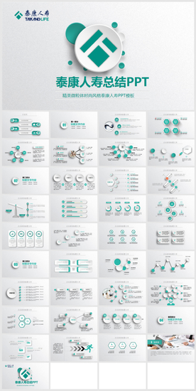 精美泰康人寿工作总结计划PPT