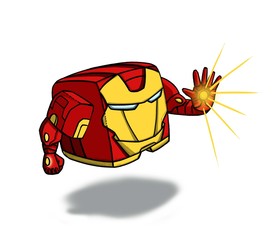 手绘方形钢铁侠