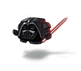 手绘方形黑武士