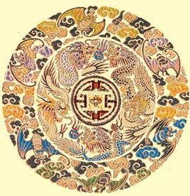 刺绣龙凤精细图案