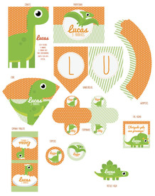 恐龙主题卡通派对装饰吊旗