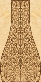 抽象复古木雕花瓶玄关装饰画