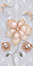 轻奢珠宝花朵玄关装饰画