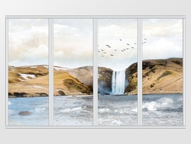 大理石纹山水移门