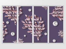 3D立体珠宝简约大气植物移门