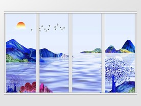 新中式山水唯美移门