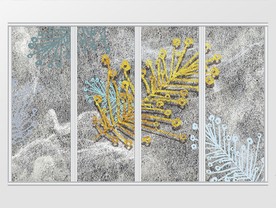 现代简约大气抽象金箔叶子移门