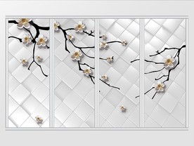 现代简约3D立体梅花移门