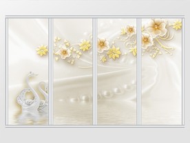3d立体花枝珠宝移门