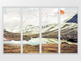 大理石纹山水移门