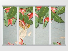 现代清新简约热带植物移门