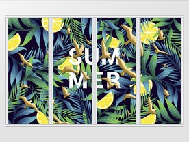 小清新绿色叶子植物移门