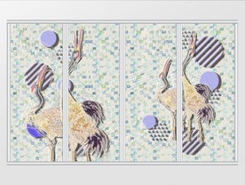 现代唯美白鹤移门