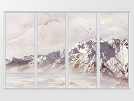 大理石纹山水移门