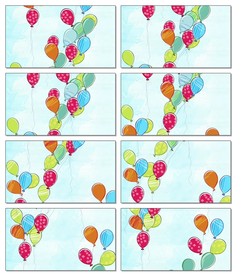 儿童动画卡通蓝天气球视频背景