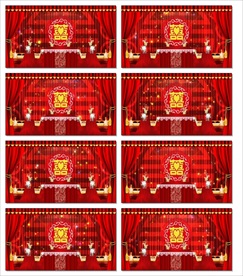 红双喜婚礼喜字蜡烛背景视频