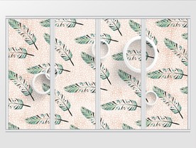 现代时尚大气羽毛叶子移门