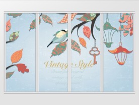 现代树上鸟儿移门