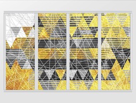 北欧金色几何抽象移门