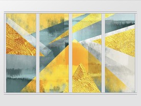 现代简约抽象几何移门