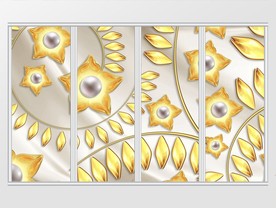 黄色花朵珠宝移门