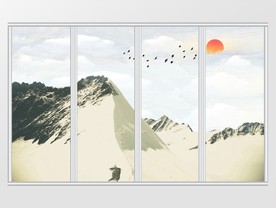 大理石纹日出移门