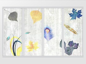 植物叶子羽毛现代移门