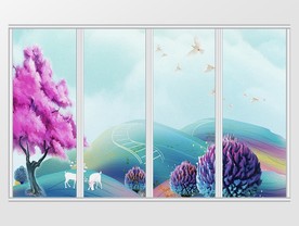 风景画移门