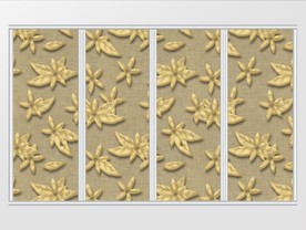 立体金色叶子花卉移门