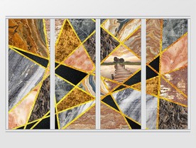 北欧金色线条移门