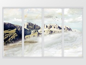 大理石纹风景移门