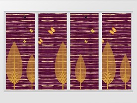 现代唯美金箔绿植移门