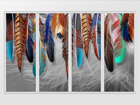 现代创意清新羽毛移门