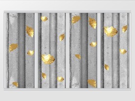 北欧抽象现代唯美金箔树林移门