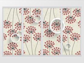 现代唯美简约蒲公英移门