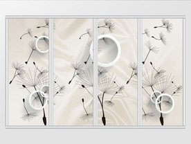 现代唯美简约蒲公英移门