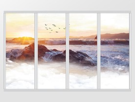 大理石纹山水风景装饰移门