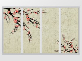 新中式梅花禅意移门