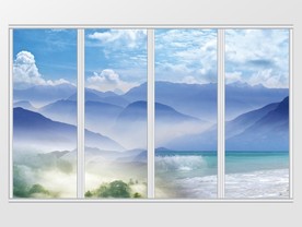 创新中式大气山水移门