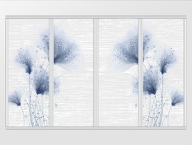 简约素雅花卉移门