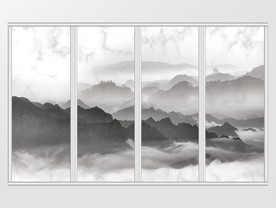 大气水墨风景移门