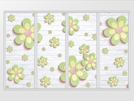 清新新现代风立体花朵移门